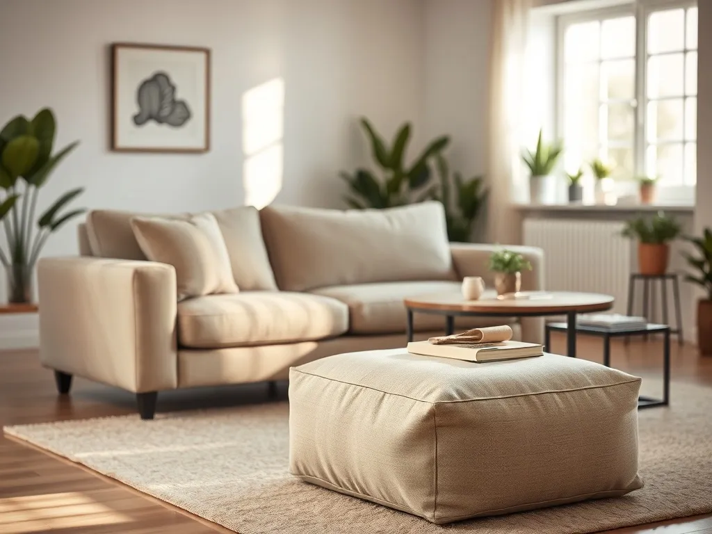 Kanapa z pufą jak narożnik – zalety, wymiary i inspiracje aranżacyjne